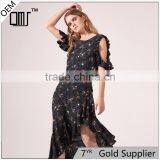 THE NEWEST Women Sexy All-over Floral Print Asymmetric Skirt thumbnail-1