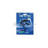 FY1008CT USB to PS2 Cable Supports Standard PS / 2 Mouse and Microsoft IntelliMouse