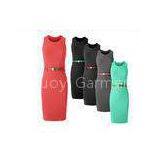 Summer Business Stretch Office Sleeveless Womens Career Dresses With Belt thumbnail-1