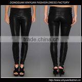 Womens Fashion Stretch Black Leather Legging thumbnail-1