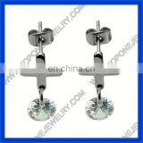 2014 Popular Stainless Steel Male a Cross Earring Jewelry China Manufacturer thumbnail-1