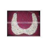 SF-N577 Embroidered Fabric Bib Style Pearl Necklace thumbnail-1