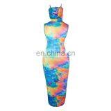 2020 New Arrivals Women Tie Dye Casual Dresses Ladies Bodycon Long Dresses Women Sleeveless Summer Dresses thumbnail-7