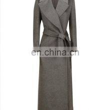 Europe Fashion Cashmere Long Coats Woman Wear Wool Blend Coat Wholesale Coat With Belt thumbnail-5