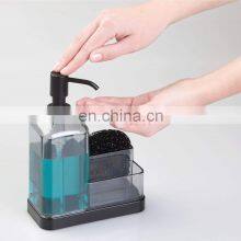 Modern Plastic Kitchen Sink Countertop Liquid Dish Soap Dispenser With Storage Compartments thumbnail-1