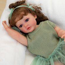 In Stock 22 Inches Cute Girl Reborn Doll Full Body Soft Vinyl Simulation Baby Doll One Piece thumbnail-5
