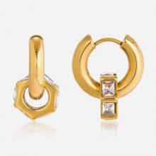 Trendy Stainless Steel Jewelry Set: Necklace and Earrings for Wholesale thumbnail-1