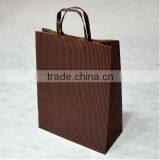 Stripe Kraft Paper Gift Bag Brown Shopping Bag thumbnail-1