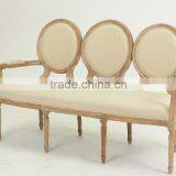 Hand Carved Wooden Sofa Classic French Style Wooden Sofa(CH-206-Oak) thumbnail-1