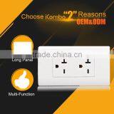 Icombo PB2520 2Gang 20A US European Plug Socket Power Outlet