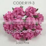Pink, Small Handmade Mulberry Paper Flower, Wedding Party, Scrap-booking Crafts, Wholesale thumbnail-1