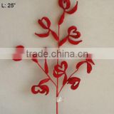 2014 Hot Sale Artificial Christmas Velvet Flower 25" Artificial Velvet Red Grass Spray