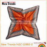 Placement Solid Color Inner With Lace Trim Imitate Silk Square Scarf 90*90 cm thumbnail-2