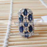 Custom Design 925 Sterling Silver Sapphire and Diamond Ring thumbnail-1