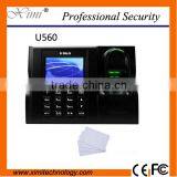 Linux System 13.56MHz Carder U560 TCP/IP Communication Optical Sensor Biometric Fingerprint Time Recorder Machine