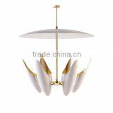 7.22-3 White 2015 Metal Chrome New Design Low Ceiling Chandelier for Home Decoration