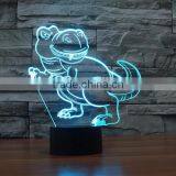 3D Optical Lamp Dinosaur Style Night Light 7 RGB Light Colors 10 LEDs AA Battery or DC 5V Mixed Lot thumbnail-6