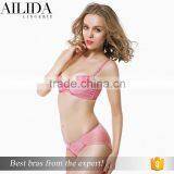 Wholesale Lady Sexy Push-up Underwire Bras 3/4 Cup Bra and Panties Match thumbnail-1