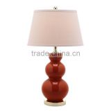 Modern design wholesale ball shape porcelain students table lamp decoration hot sale with fabric shade