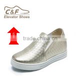 High class height increasing silver grey overseas shoes/pure man leather shoe/shoes factory china