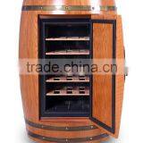 barrel wood cabinet refrigerator 18 bottles,restaurant cabinet wood barrel refrigerator