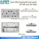 1Amp Dual USB Port UK Panel Socket Wall Charger Plug Power Adapter Outlet Plate 2 Gang thumbnail-5