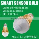 Indoor Light Bulb With PIR Motion Sensor With Light-off Notification & Manual Override(Model:L1u) thumbnail-1