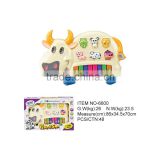 Music instrument cow piano toys, plastic toys with light for kid toy