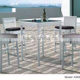 Rattan wicker pub table set with barstools 5 piece outdoor wicker patio furniture