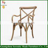 Top Class Wooden Cross Back Dining Chair With Arms