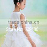 Lovely White Sleeveless Knee Length Custom Made Vestidos Girl Dress for Wedding Ball Gown FG020 Flower Girl Dress Patterns thumbnail-4
