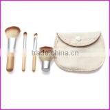 Hot 4PCS Earth-Friendly Bamboo Handle Makeup Brushes Set Cosmetics Tools Kit With Hemp Linen Bag thumbnail-2