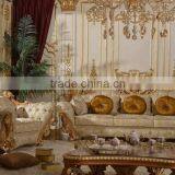 European Castle Style Large Comfortable Luxurious Living Room Wooden Sectional Sofa Set thumbnail-2