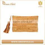 Women Cork Handbag Evening Party Bag Ladies Naturel Fabric Clutch Bag thumbnail-1