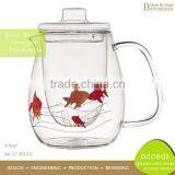 2014 Unique New Design Borosilicate 450Ml Glass Teapot thumbnail-4