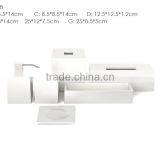 White Marble Bathroom Accessories Set Bathroom Accessory thumbnail-4
