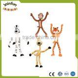 custom make metal wire bendable figure plastic toys, plastic bendable figures with wire posable