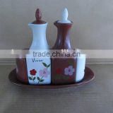 Good Quality Kitchenware 4pcs ceramic salt pepper l oil vinegar set