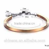 Fashion New Design Rose Gold Plated Stainless Steel Bracelet for Men Women thumbnail-6