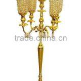 gold plated crystal votive wedding candelabra