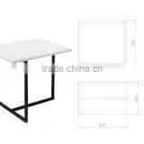 Euro Style White Highlight Lacquer Square Side Table, Coffee Table thumbnail-2