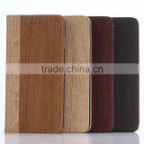 Nature Wood Grain PU Card Bumper/pocket Cell Phone Case for Iphone thumbnail-1