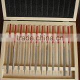 Electroplated Diamond Needle File 12pcs Different Shape Packaged With Wooden Box