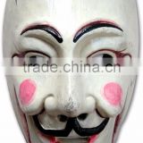 Hand Crafted Wooden Mask of Anonymous Wall Hanging Made In Nepal