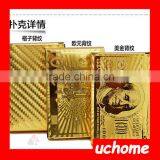 UCHOME Gold Foil Plated Poker Playing Card Wooden Box For Gifts thumbnail-1