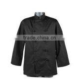 10Buttons 3/4Sleeve Black Jacket Style Executive Chef Workwear Uniform Coat W/Embroidery Logo thumbnail-2