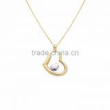 Designer Two Tone Plated Heart Pendant thumbnail-1