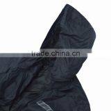 Single Plain Black Removable Hood Mens Fall Jacket thumbnail-6