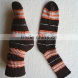 2016 new design custom unisex stripe 100% cashmere socks of high quality
