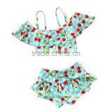 Boutique Summer Baby Girl Cherry Swimsuit 2 Pieces Ruffle Clothing China Suppliers thumbnail-4